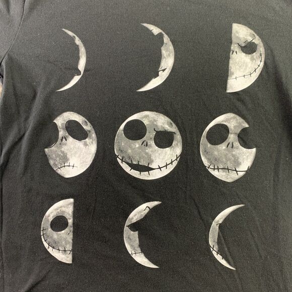 Jack Skellington Shirt Womens Medium Black Moons Nightmare Before Christmas - Picture 3 of 7
